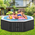 75" X 75" X 25" Hottub, 4-6 Person Inflatable Hot Tub, Portable Blow Up Hot Tub Octagonal Portable Outdoor Spa with 130 Bubble Jets and Heater Pump, Filter