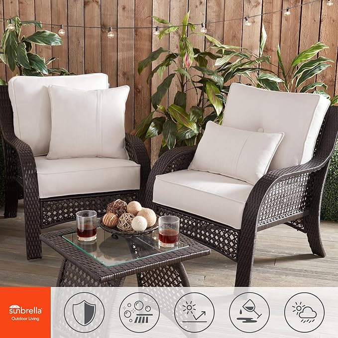 Greendale Home Fashions Sunbrella 21'' x 14'' Rectangle Outdoor Throw Pillow with Removable Cover (Set of 2), Cast Pumice