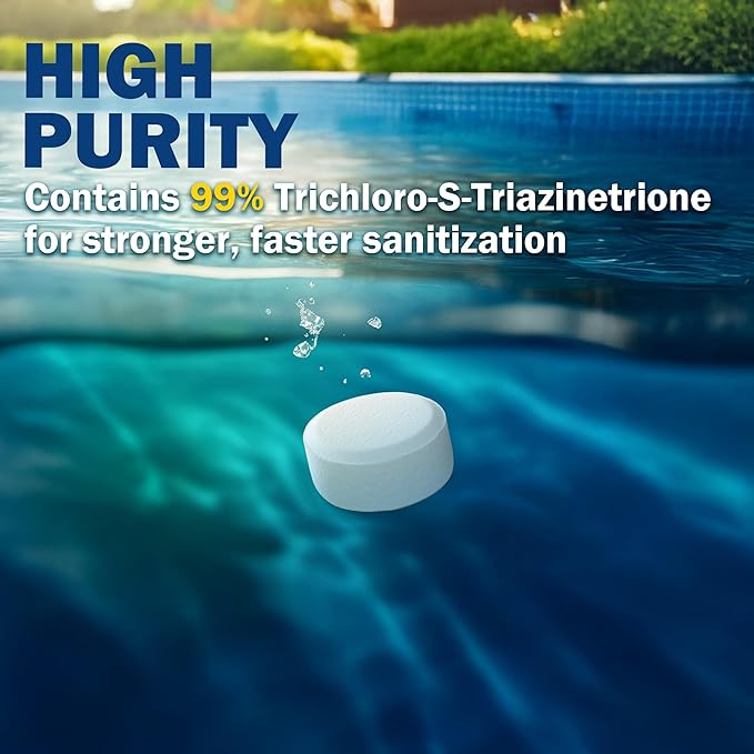 XtremeClear 1.5 Pounds Chlorine Tablets for Swimming Pools, Spa, Hot Tub, Long-Lasting Stabilized 1" Chlorinating Tablets Chemicals, Small Pool
