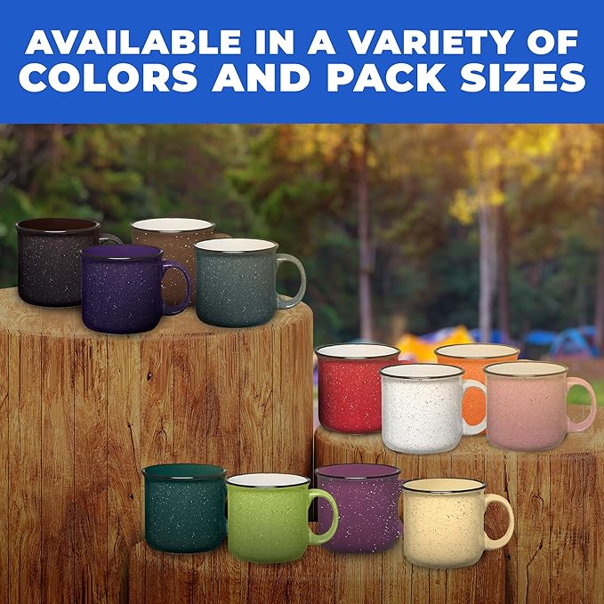 Set of 16 Ceramic Campfire Mugs – 15 Oz, Royal Blue – Coffee & Tea Cups for Home, Work, Travel, Camping – Customizable, Great for DIY, Events, Companies
