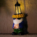 Garden Gnome Statue with Solar Lantern Lights Guardian Sculptures Outdoor Decorations Patio Lawn Yard Garden Decor Large Figurine Gifts for Women Mom