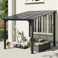 Aoxun 8' x 10' Gazebo for Patio, Gazebo Pergola with Sloped Roof, Large Wall-Mounted Heavy Duty Awnings, for Backyard, Deck, Patio (Gray Polycarbonate Panel)