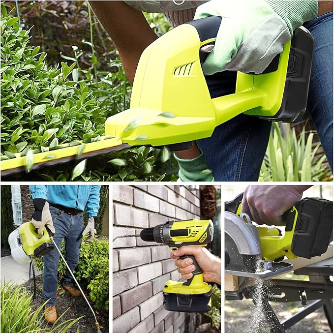 ARyee 2Pack 6.0Ah 18Volt Replacement for Ryobi 18V Lithium Battery ONE+ Plus P108 P102 P103 P104 P105 P107 P109 P122 RB18L50 PBP005 Cordless Power Tools with P117 Battery Charger for Ryobi