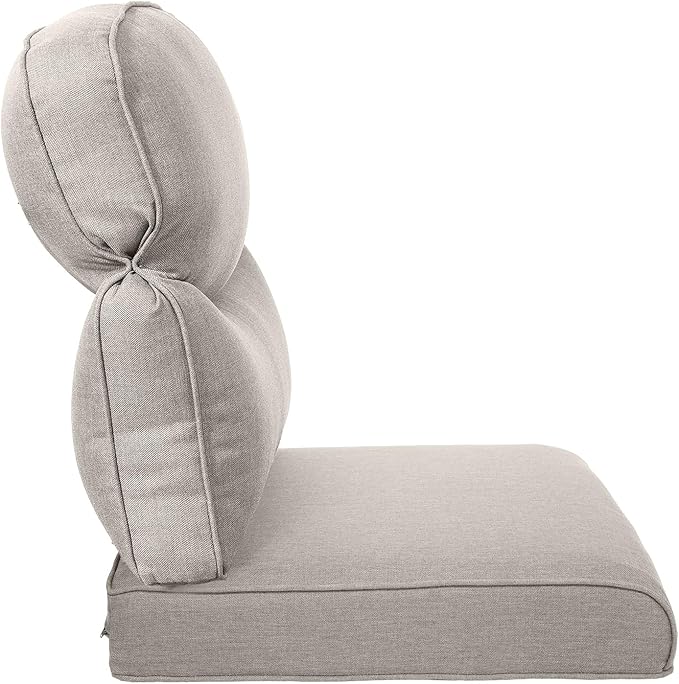 Pop 22x25/22x24 Outdoor Cushions for Patio 5 Piece Set - Set of 5 Water-Resistant Outside Cushion for Rattan Dining Rocking Swivel Chairs Loveseat Couch Sectional Sofa - Beige/Smile