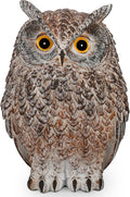 8.3" Realistic Owl Statue for Indoor & Outdoor Decoration, Effective Birds Deterrent for Garden, Patio, Yard, Fake Owl Suitable for Home Decor (Brown)
