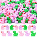 240 Pcs Witch Theme Mini Resin Ducks Miniature Green and Pink Tiny Small Duck Figurines Bulk for Birthday Party Favor Gift DIY Craft Dollhouse Garden Decor