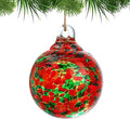 Hand Blown Glass Gazing Balls for Garden Hanging Friendship Balls Christmas Ball Ornaments for Xmas Tree Decoration (Red - A)