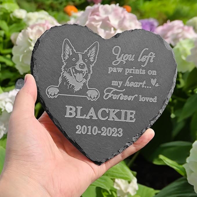 Keeshond Memorial Stone - Statue & Plaque, Sympathy Gift in Memory of Your Beloved Keeshond