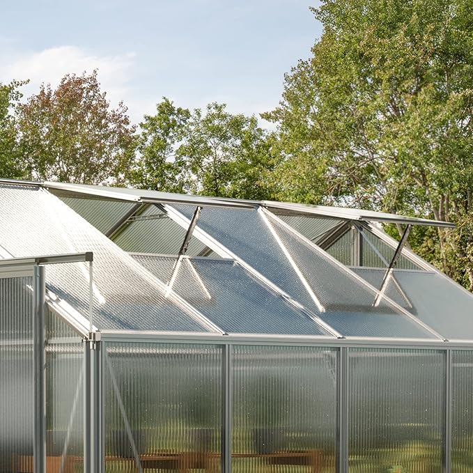 Greenhouse Saphir 4 Aluminum Frame 8.5 x 8.5 ft with Approx. 6 mm Polycarbonate Panels