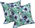 LVTXIII Outdoor Throw Pillows, Decorative Throw Pillows with Inserts, 16"x16" Square Pillows for Bed, Couch, Sofa and Patio Furniture, Set of 2, Blue Salmone Tropical