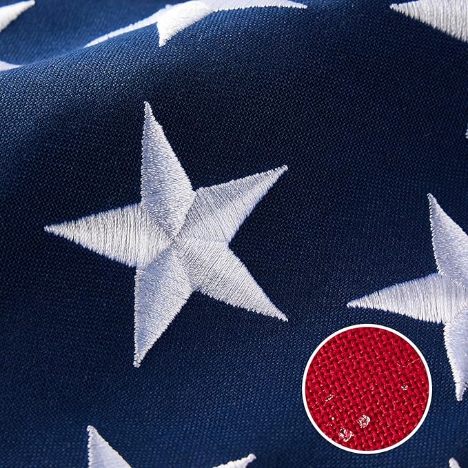 American Flag 2x3 ft Heavy Duty TearProof Series, All Weather High Wind US Flag, Premium Spun Polyester with Embroidered Stars, Sewn Stripes, Brass Grommets for Outdoor Use