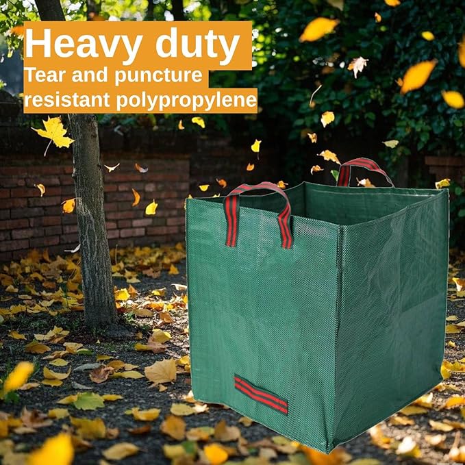 72-Gallon Leaf Bags (Pack of 2) - Reusable Yard Waste Bags with Reinforced Handles, Foldable & Portable for Lawn, Garden, Leaf Collection, and Home Yard Cleanup