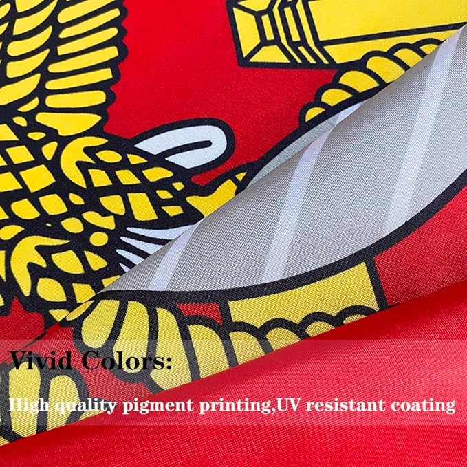 Jayus Double Sided US Marine Corps Military Flags 3x5 FT Outdoor - Vivid Colors 220D USMC Flag Banner with 2 Grommets
