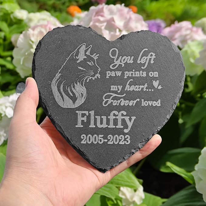 Cat Memorial Stone, Cat Statue, Cat Memorial Plaque, Cat Memorial Gifts, Cat Loss Sympathy Gift, in Memory of Cat
