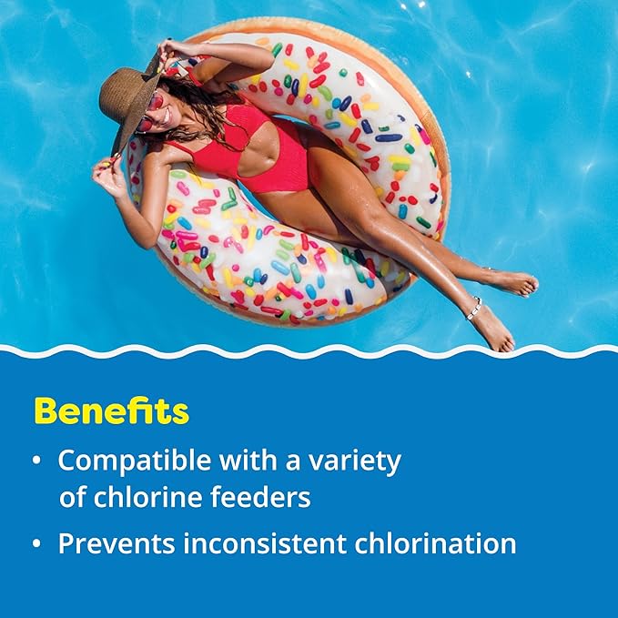 In The Swim 4 Inch Chlorine Sticks for Sanitizing Swimming Pools - Individually Wrapped, Slow Dissolving, Stabilized Chlorine Sanitizer - 90% Available Chlorine, 99% Trichlor - 25 Pounds