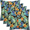RSH DECOR: Square Throw Pillows Set of 4 | 20” x 20” | All-Weather Spun Fabric | Water and Fade-Resistant | Outdoor Accent Pillows for Patio Furniture | Beachcrest Caviar