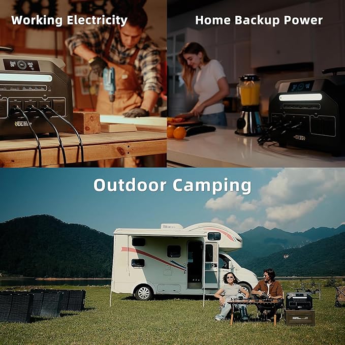 IEE P3200 3200W Solar Generator with 2x400W Solar Panels included, 2048Wh Solar Power Station, 1800W Fast Charging, Smart APP Control Emergency Power Station for Home, RVs, Outdoor Battery Backup