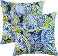 Outdoor Pillows, Pack of 2 Waterproof Decorative Throw Pillows with Inserts, 18”x18” Square Pillows for Bed, Couch, Sofa and Patio Furniture