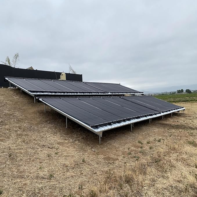 Industrial Grade Solar Pool Heater DIY Kit - Superior High-Wind Strapless Mounting System & Maximum Freeze Resistance (6-4'x12.5' / 300 Square Feet)