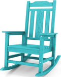SERWALL Oversized Rocking Chair Outdoor, HDPE Outdoor Rocking Chair, Aruba