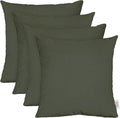 RSH DECOR: Sunbrella Square Throw Pillows Set of 4 | 24" x 24" | Water and Fade-Resistant Performance Fabric | Outdoor Pillow Covers with Down-Alternative Inserts | Made in USA (Cast Ivy Green)