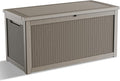 320 Gallon Waterproof Outdoor Storage Box, UV Resistant Resin Deck Box with Hydraulic Rod for Reinforced Stability, Perfect for Patio, Garden, and Pool, Grey