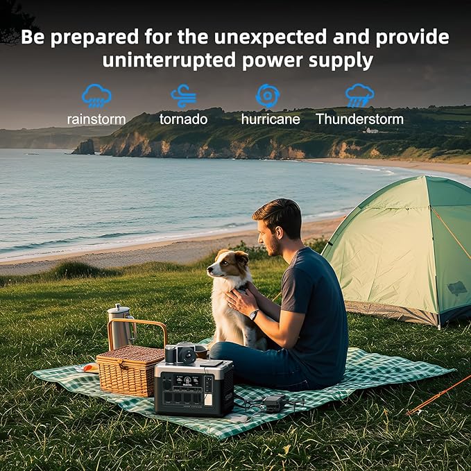 OUKITEL P1000 Plus 1800W/1024Wh Power Station with 400W Solar Panel, 1200W Fast Charging, Solar Generator with 4 AC Outlets (3600W Peak), APP Control Battery Backup for Home, Camping & RVs
