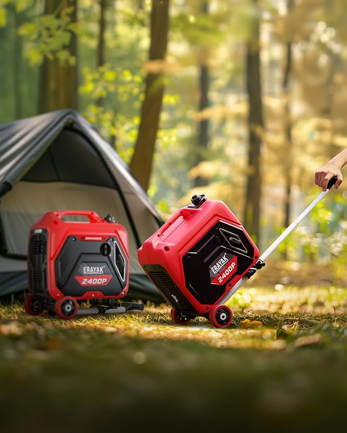 ERAYAK 2400W Portable Inverter Generator for Home Use, Super Quiet Small Generator for Camping Outdoor Emergency Power Backup, Gas Powered Engine, EPA, ECO Mode