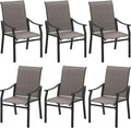 Sophia & William Outdoor Chairs Set of 6, Patio Chairs with Breathable Textilene Fabric and Heavy-Duty Iron Frame, Perfect for Lawn Garden Backyard Deck 350 lbs Capacity