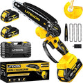 Mini Chainsaw with 1000 Watt High Power Motor, 36 FT/S Cordless Power Chainsaw with Auto-Oil System, 2025 Upgraded 6Inch 20V Electric Chain Saw with 2x2000mAh Battery & Quick Charger, 3 Chains