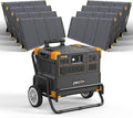 pecron E3600LFP Solar Generator 3072Wh with 8x300W Solar Panels Trolley Kit, 5x3600W AC Outlets Portable Power Station, LiFePO4 Battery Backup Expanded to 15.36KWh, Power Station for Home Use, Camping