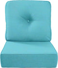 Luxury 22x24/22x25 6-Inch Outdoor Cushions - Water Repellent 1 Set Zippered Patio Chair Cushion for Wicker Dining Rocking Swivel Chairs Loveseat Couch Sectional Sofa - Turquoise