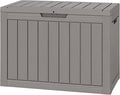Outdoor Storage Box, 45 Gallon Outside Deck Box Waterproof,Resin Outdoor Storage Cabinet With Lockable Lid,Backyard Storage Bench For Garden Tools,Patio Cushions, Pool Tools, Package Delivery