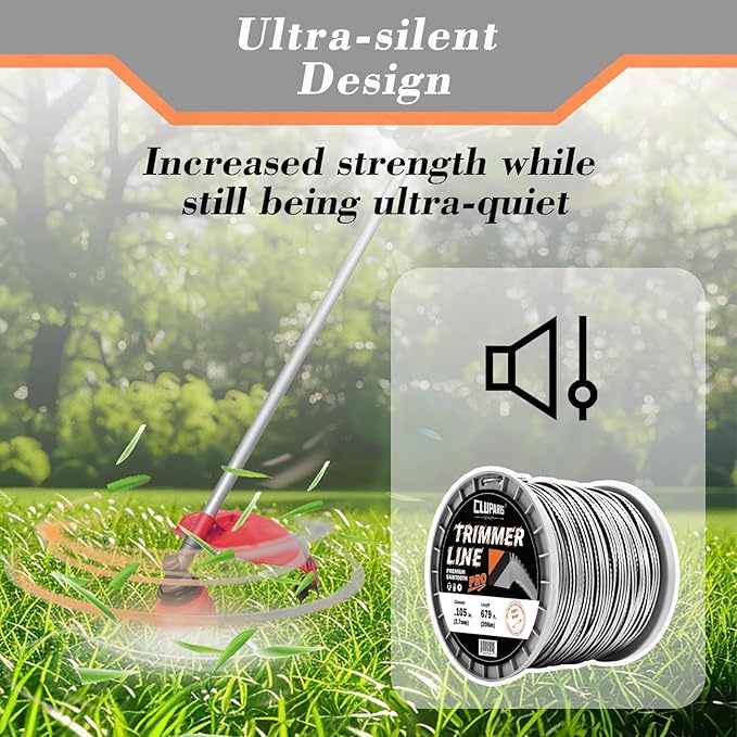 Cluparis 105 Heavy Duty Sawtooth Trimmer Line 3-Pound, 0.105" Sawtooth Weed Eater String Fits Medium & Heavy Grass & Weeds,Trimmer String Weed Wacker for Gas/Electric Grass Trimmer and Brushcutters