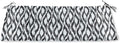 BrylaneHome Bench Cushion - 48" L x 18" W x 3" H - Patio & Outdoor - Water, Stain & Fade Resistant - Black Ikat