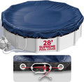 28 ft Round Pool Cover for Above Ground Pools, Above Ground Pool Cover, Swimming Pool Cover, Winter Pool Cover, Keeps Out Debris, Cold and UV Resistant, Supreme Mesh, Navy Blue