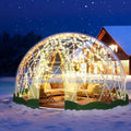 Garden Dome Tent, 9.5 x 5.7 ft Outdoor Clear Bubble Tent for 2-4 Person, All-Weather Geodesic Dome Greenhouse with Window & Door, PVC Transparent Tent for Patio, Camping, Party (9.5FT - Green)