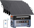 OSCAL 2400W Power Station with 4×100W Solar Panel PowerMax 2400, 1872Wh Solar Generator with 4 AC Outlets (5000W Peak), Fast Charging, APP Control Battery Backup for Home, Camping & RVs