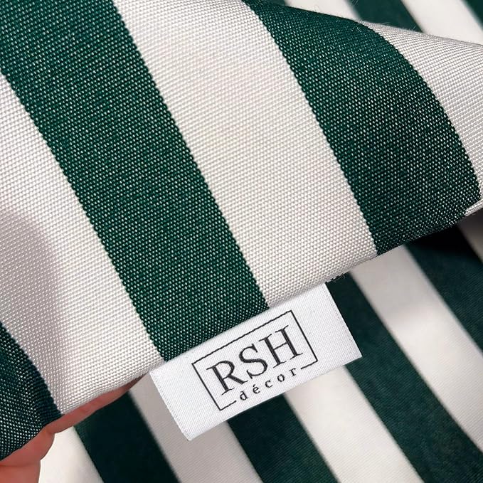 RSH DECOR: Sunbrella Pillow Covers Set of 2 | Covers Only - 26" x 16" | Outdoor Lumbar Pillow Covers Crafted with Sunbrella Performance Fabric | Mason Forest Green