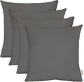 RSH DECOR: Sunbrella Square Throw Pillows Set of 4 | 24" x 24" | Water and Fade-Resistant Performance Fabric | Outdoor Pillow Covers with Down-Alternative Inserts | Made in USA (Cast Charcoal Grey)