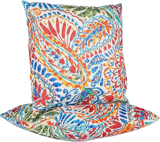 Outdoor Throw Pillows Waterproof Set of 2 Patio Pillows 18×18 Inch Decorative Pillows for Bed, Couch, Sofa and Patio Furniture