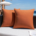 Kevin Textile Fall Outdoor Waterproof Throw Pillow Covers Pack of 2 Farmhouse Decorative Cushion Covers for Garden Patio Tent Balcony Bench Couch Sofa 22x22 Inch, Burnt Orange