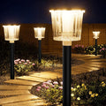 Super Bright Solar Pathway Lights Outdoor Powered,Adjustable Warm&Cool White,Waterproof IP65 Garden Decor Landscape Lighting Outside for Yard/Patio/Walkway/Driveway/Landscape (Obsidian Black, 4 Pack)