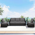 Outdoor Patio Furniture Set, 3-Piece Aluminum Patio Conversation Set All-Weather Metal Outdoor Sectional with 6 Inch Thick Cushions, Deep Setting for Garden, Outside and Porch