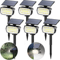 Fabrito Solar Spot Lights Outdoor 136 LEDs, Big Brighter Lighting Solar Lights Outdoor, 6 Pack IP65 Waterproof Landscape Spotlights Auto On/Off for Yard, Garden, Pathway, Plants,Tree (Cool White)