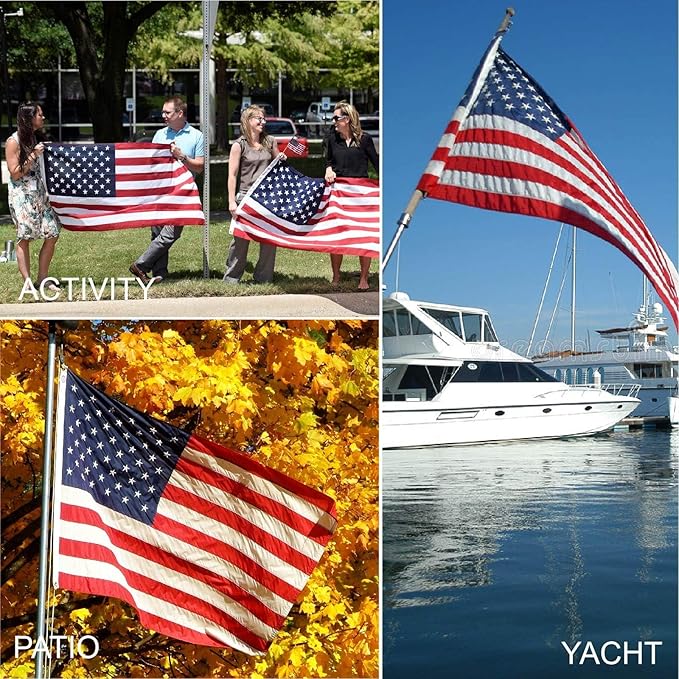 2.5X4 American Flag for Outside, Best Embroidered Stars And Sewn Stripes, 210D Heavy Duty Polyester, Suitable For Outdoor High Winds Areas (American flag 2.5x4 FT)