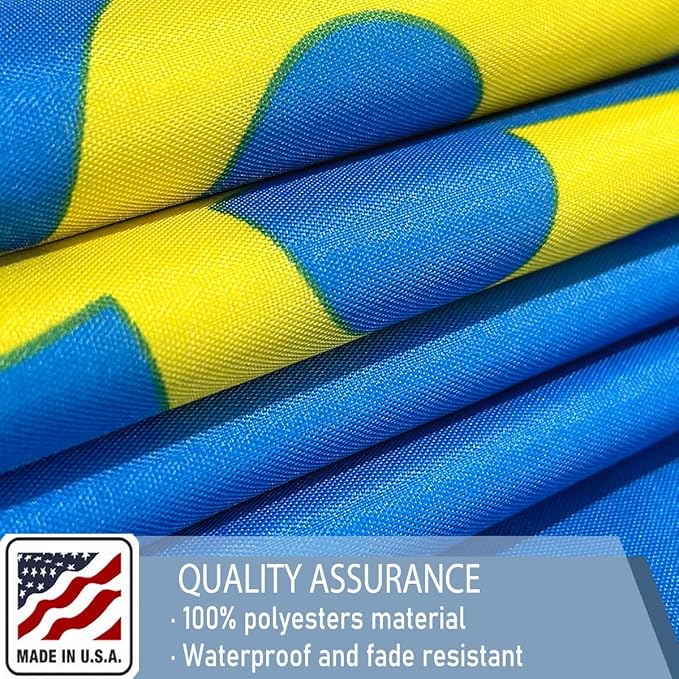 Ukraine Trident Flag 4x6 FT Made in The USA-Heavy Duty Vibrant Colors Double Sided Ukrainian UKR Flag with 2 Brass Grommets for Home/Company/Indoor Outdoor Decoration
