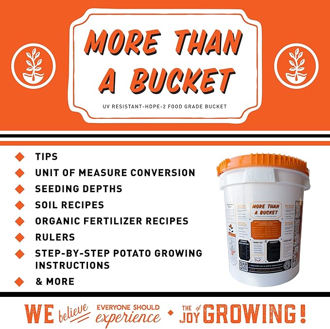 Mountain Valley Seed Company 5 Gallon Gardening Bucket with Ratcheting Lid - HDPE, Food Grade, BPA Free