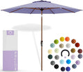 Midtown Umbrellas Wooden 2-8 Feet Outdoor Patio Umbrella, Terylast Purple Texture Fabric, Aluminum Frame For Backyard Umbrella, Deck Umbrella, Garden Umbrella & Pool Umbrella - Wooden Pole