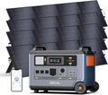 OSCAL PowerMax 6000 Solar Generator with 4x200W Solar Panel, 120V/240V 3600Wh Power Station 6000W AC Outlets (7200W Peak), 2200W AC Charging/2400W Solar Charging, Home Battery Backup for Emergency